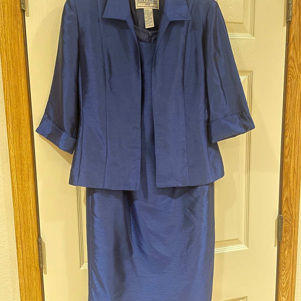 Jessica Howard Blue Midi Pencil Skirt for Work
